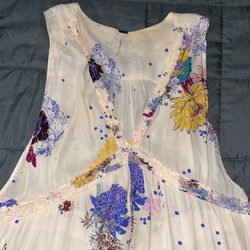 Free People! Purple Haze Floral Printed Tunic Or Mini Dress - Picture 7 of 11